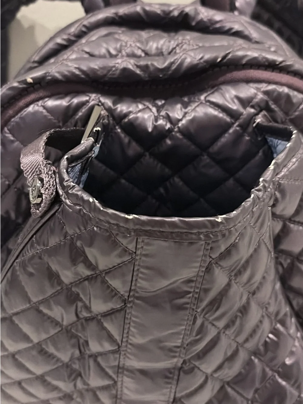 Oliver ThomasQuilted Puffer Tennis 24/7 Backpack in deep purple
